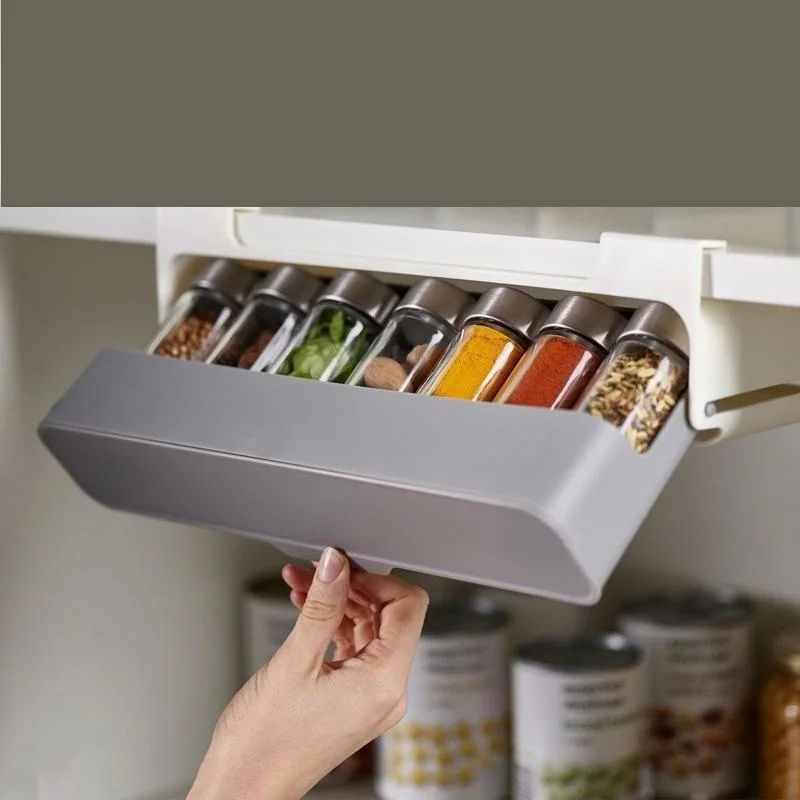 

Домашняя кухонная самоклеящаяся настенная Подставка-органайзер для специй, стеллаж для хранения бутылок для специй, кухонные принадлежнос...