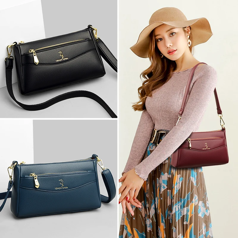 Fashion Flap Women Bag Designer Leather Crossbody Bags Soft Genuine Purse and Handbag Woman Brand Small Bolso Mujer 2022