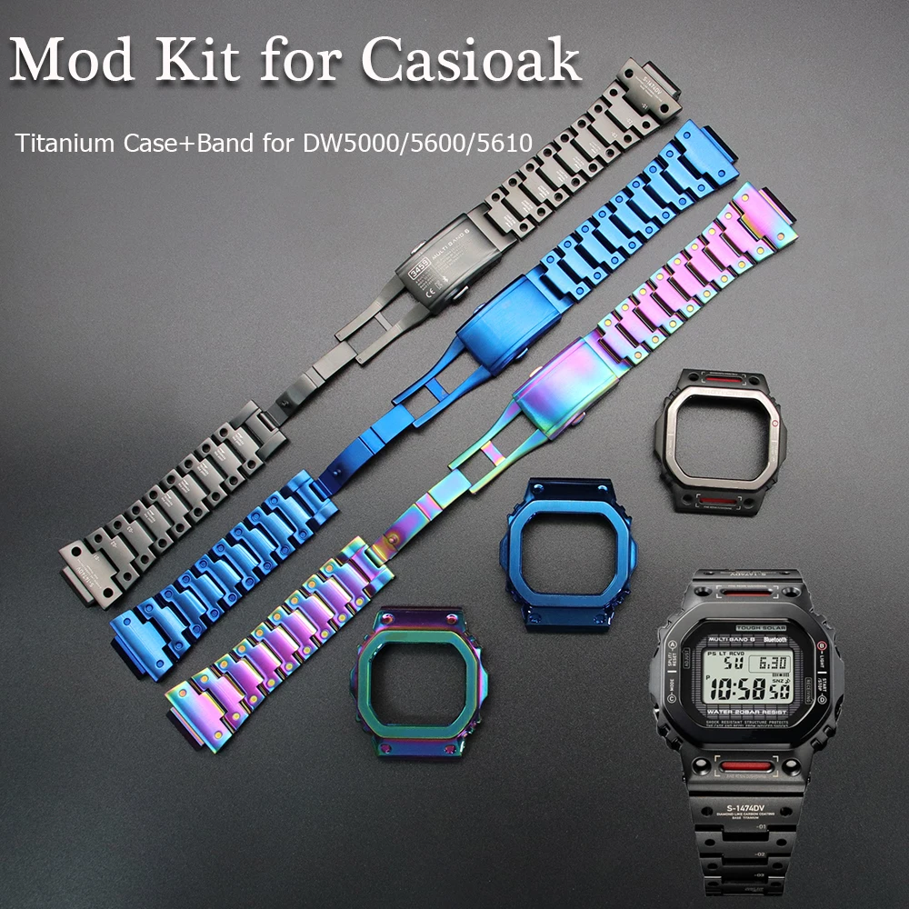 

Titanium Modification Kit for DW-5600 Metal Strap Case Bezel Set for GWM5610 GW5000 Stainless Steel Case for Casioak DW5610