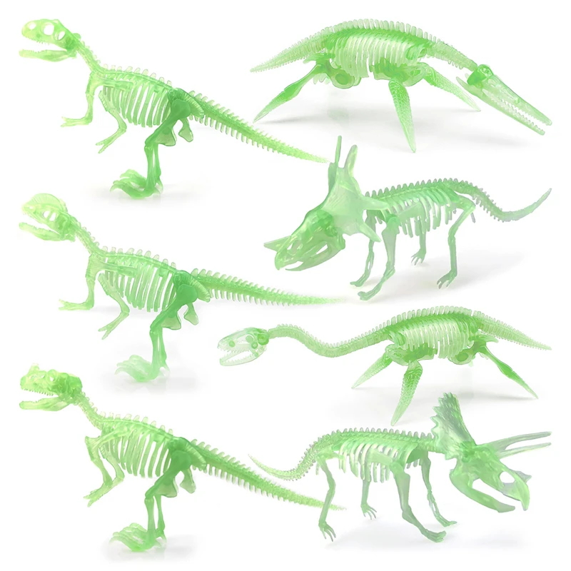 

Simulation Jurassic Dinosaur Luminous Skeleton Model Children Archaeological Assembly Tyrannosaurus Rex Fossil Cute Creative Toy