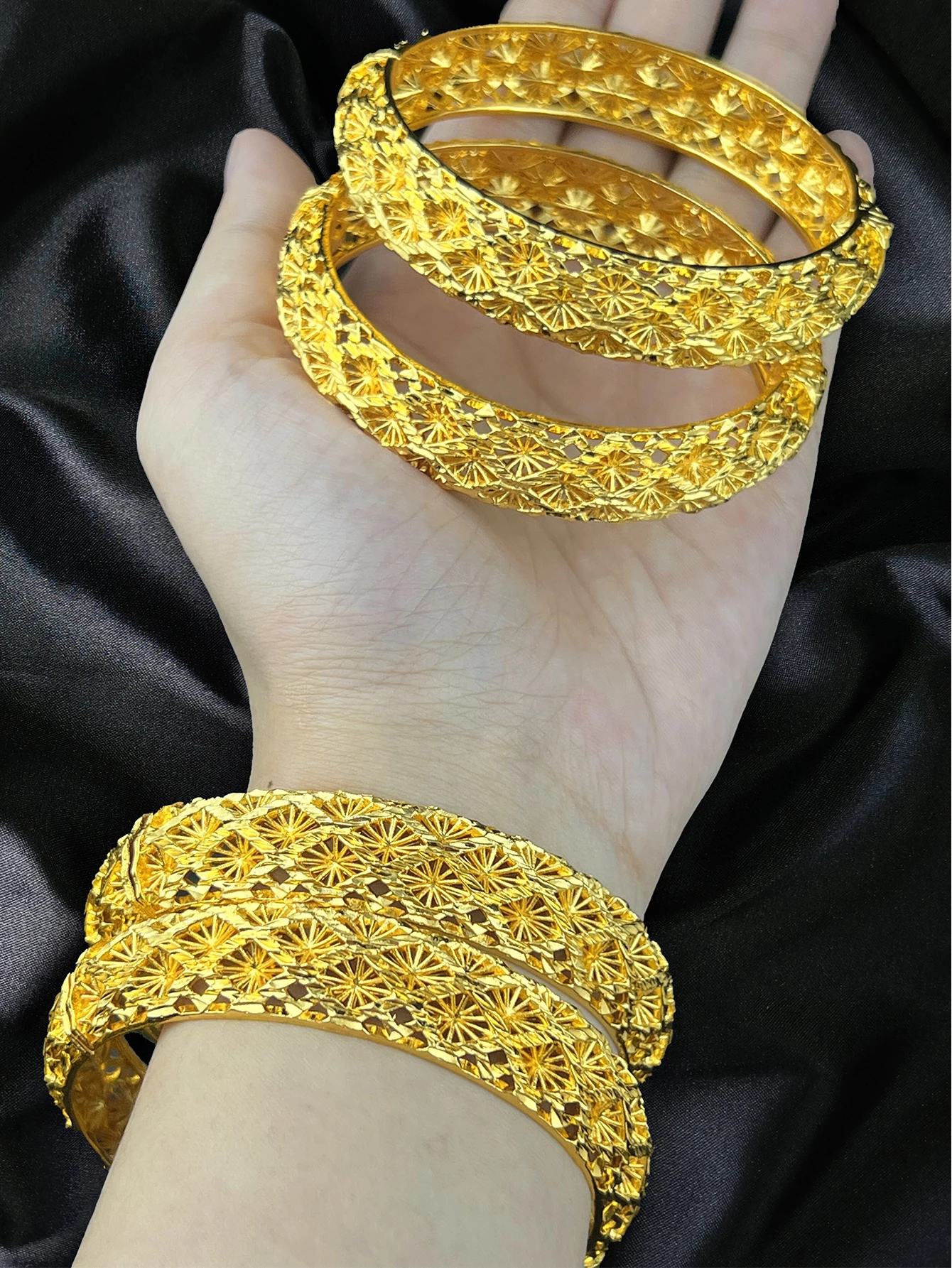 ANIID Дубай Свадебные браслеты Эфиопские украшения 24-каратного золота Африканские