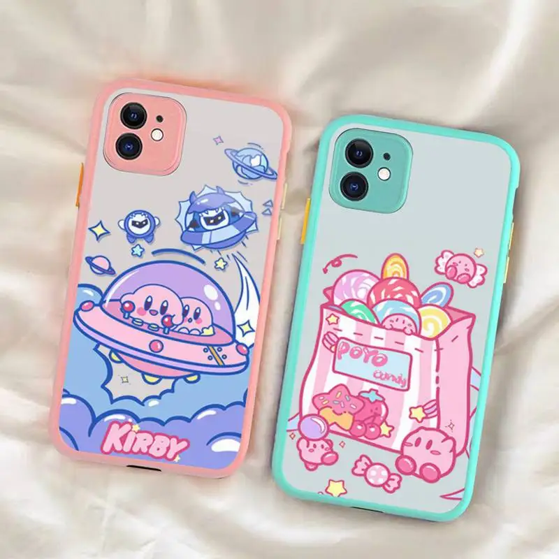 

Cartoon Cute K-Kirbys Phone Case for iPhone X XR XS 7 8 Plus 11 12 13 pro MAX 13mini Translucent Matte Case