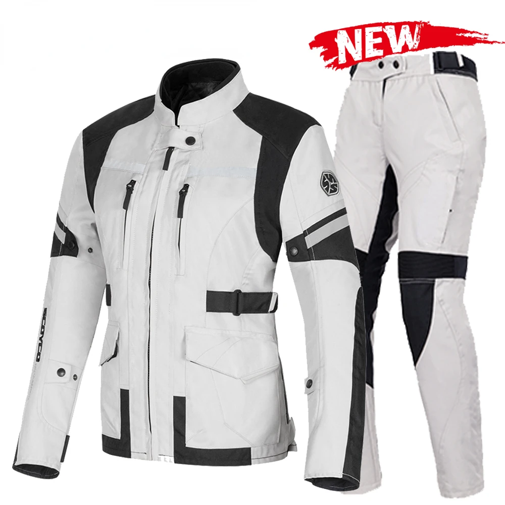 

Motorcycle Men Women Jaqueta Motocross Jacket+Ptans Moto Waterproof With Removeable Linner NEW For 4 Season