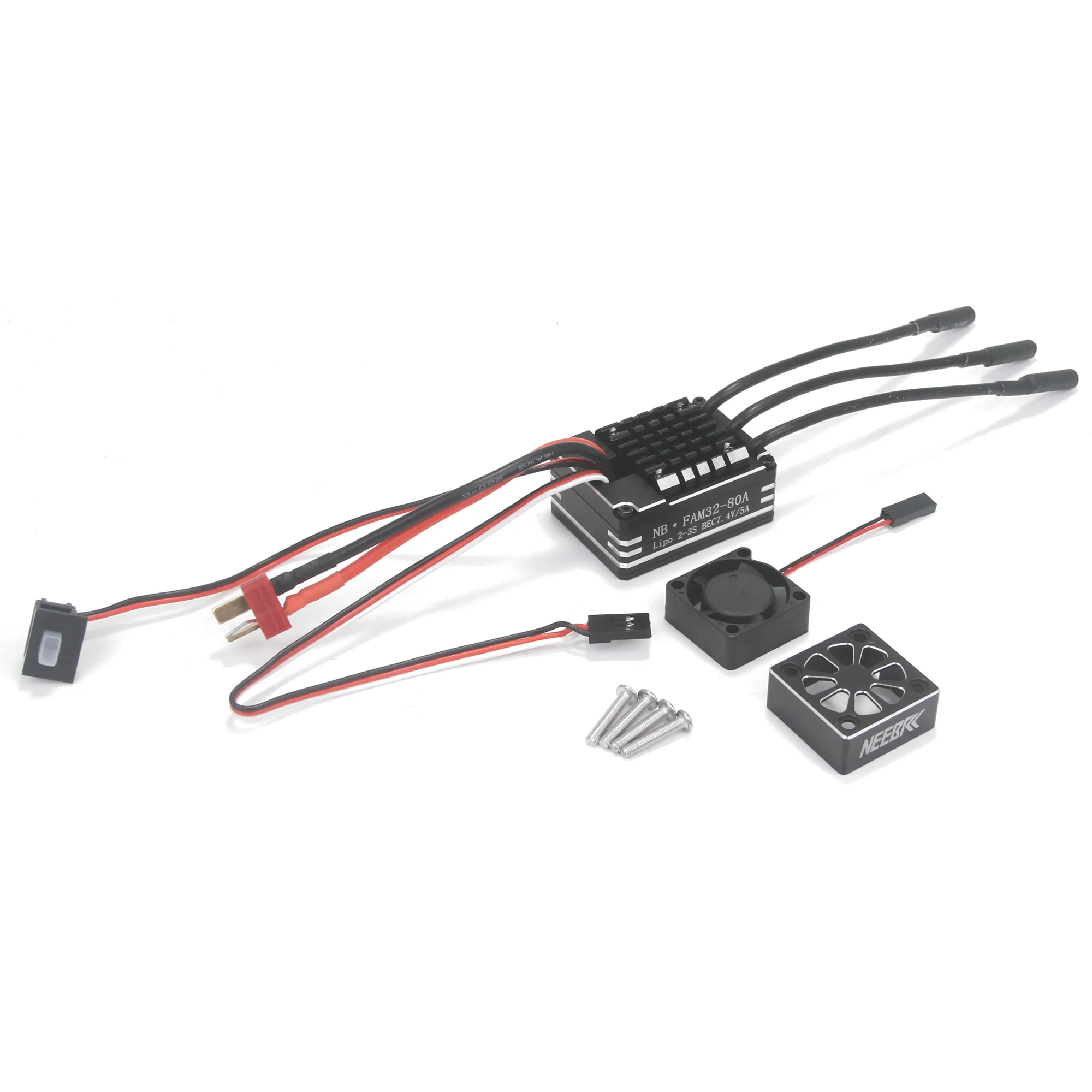 Фото NEEBRC AM32 80A Бесщеточный ESC Metal 2-3S BEC с охлаждающим вентилятором для 1/8 1/10 RC Crawler Car Off Road AXIAL TRAXXAS RC4WD 3542 Motor №5
