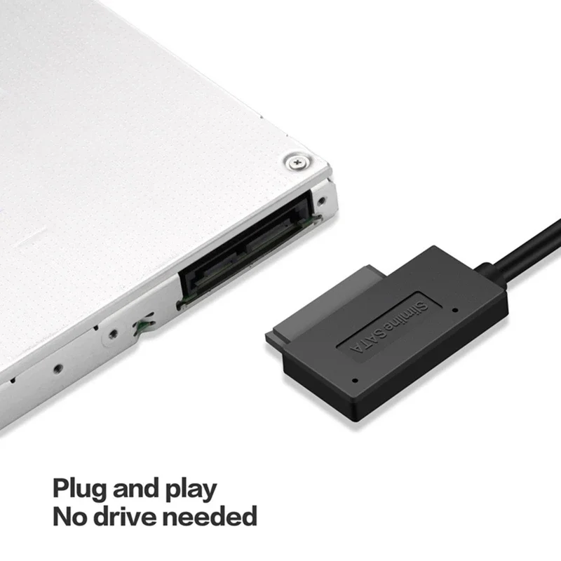 Фото USB-адаптер для ПК 6P + 7P CD DVD Rom SATA в USB 2.0 Конвертер Slimline Sata 13-контактный кабель для ПК, ноутбука, ноутбука №4