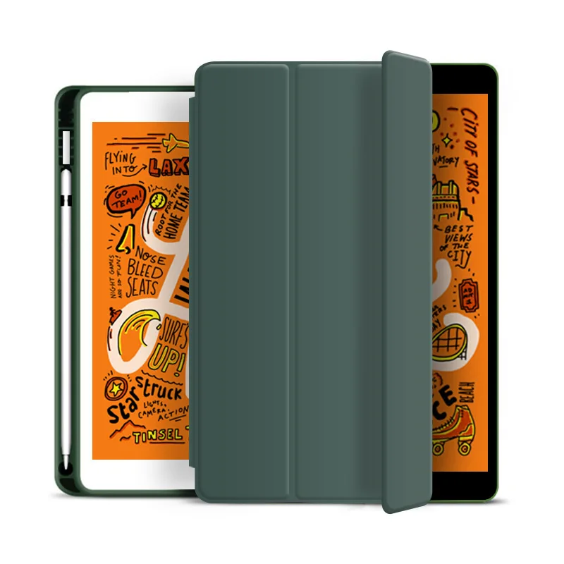 

Case for New iPad 10.2 2021 Pro 11 9.7 Mini 6 5 10.5 Air 3 Smart Cover with Pencil Holder for iPad 9th 8th 7th 6th Generation