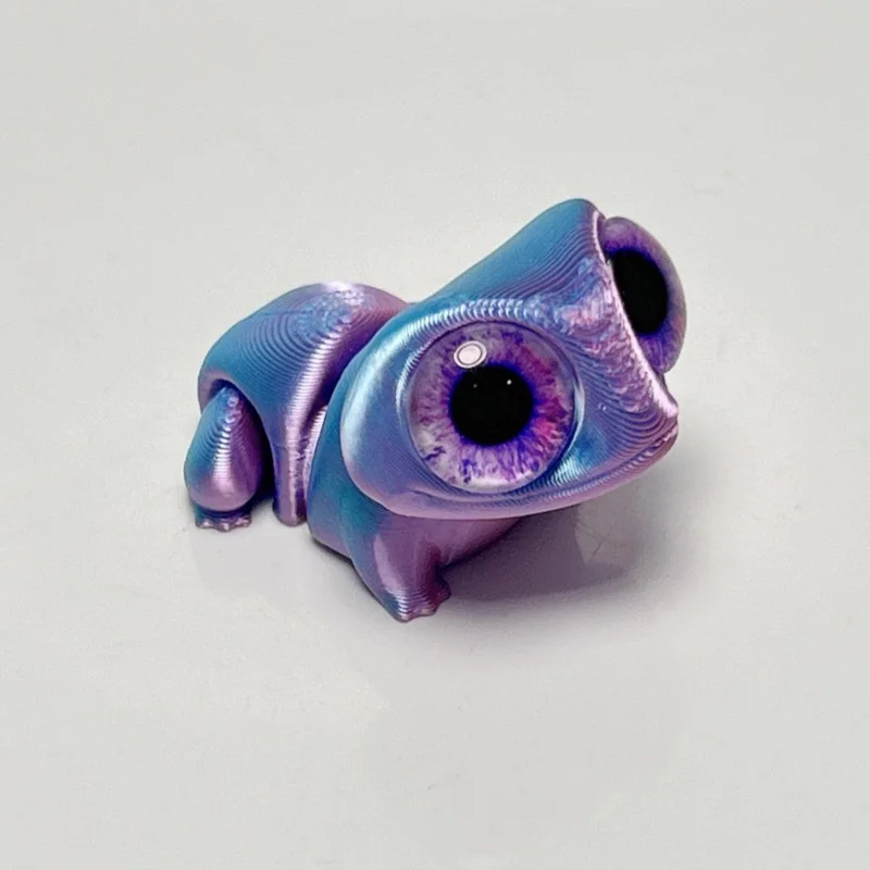 

Горячая 3D-печать, милая великоглазая фигурка лягушки, игрушка, украшения для дома, суставы, подвижные реалистичные глаза, мини-лягушка, игрушка в виде животного, подарки для детей