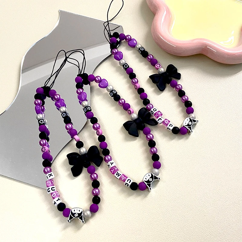 Purple Heart Kulomi Key Chain Ladies Fashion Cute Romantic Vintage Cool Keychain Charm Korea 90s Aesthetic Bag Phone Chain New