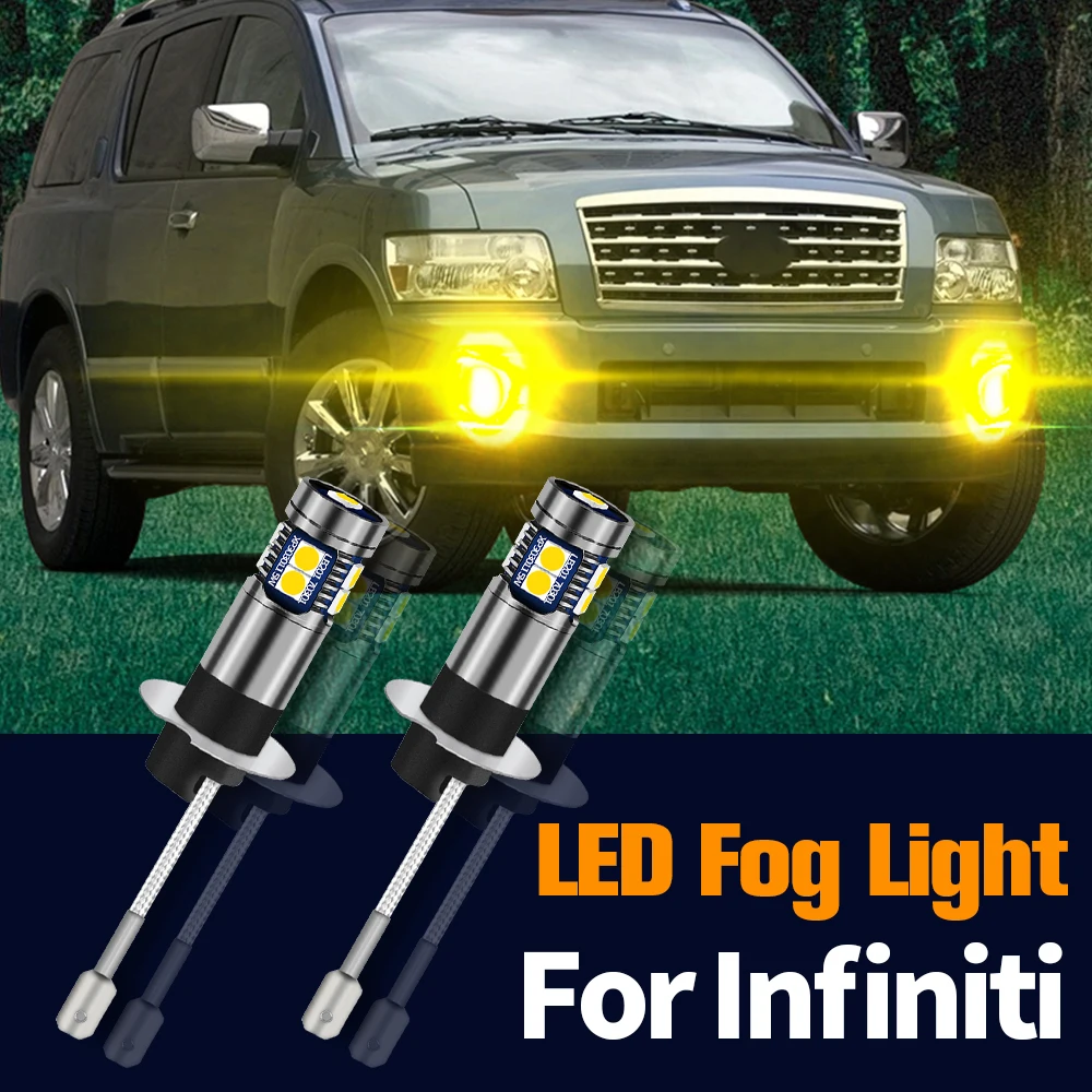 

2pcs LED Fog Light Lamp Blub Canbus Error Free H3 For Infiniti I30 QX4 M45 QX56