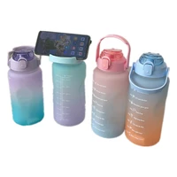water bottles sports cup summer plastic water bottle portable mug gradient space cup fitness kettle water bottle with straw