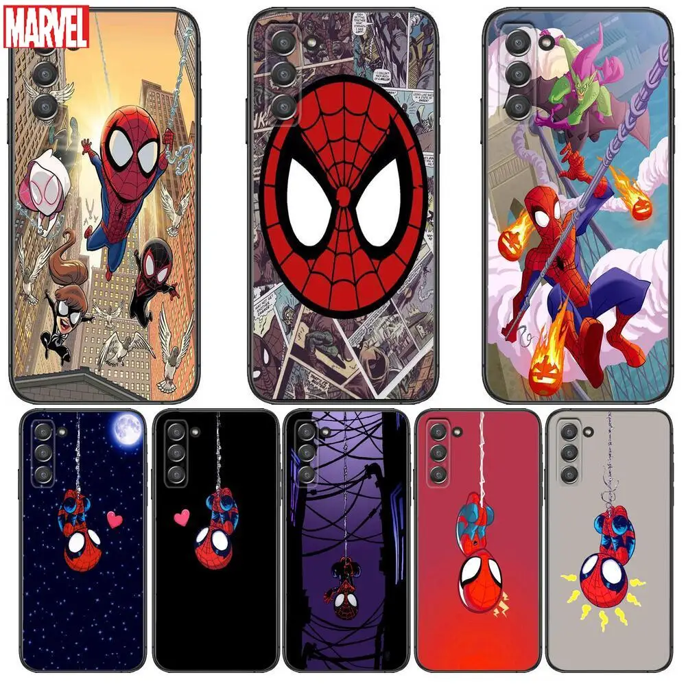 

Cartoon Spiderman Case For SamSung Galaxy s6 s7 S8 S9 S10E S20 S21 S5 S30 Plus S20 fe Silicone Phone Cover soft black back funda