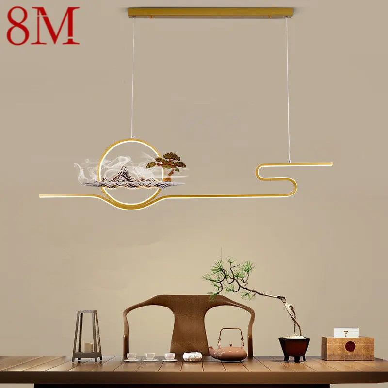 

8M LED 3 Colors Modern Pendant Lights Creative Chinese Style Zen Teahouse Chandelier For Home Dining Room Study