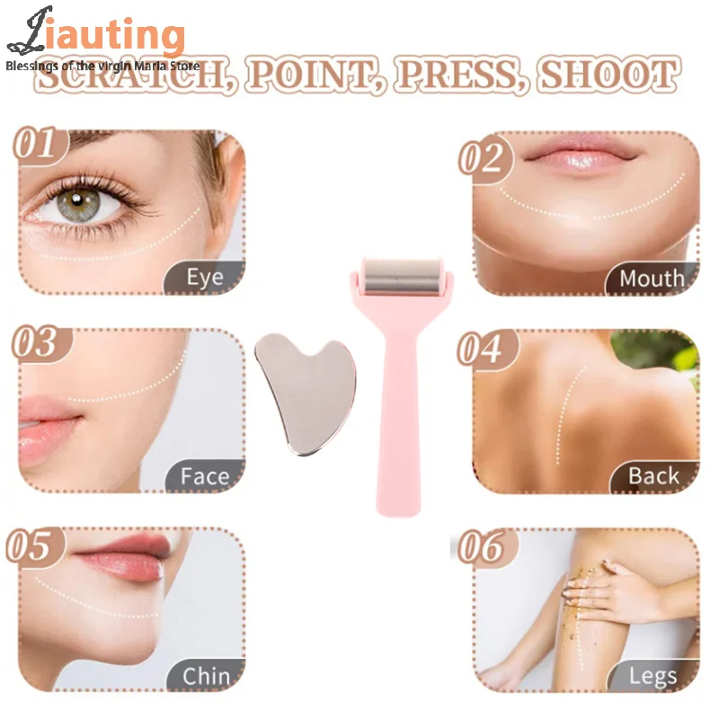 2 шт. ролик для льда лица из нержавеющей стали металлический набор инструментов