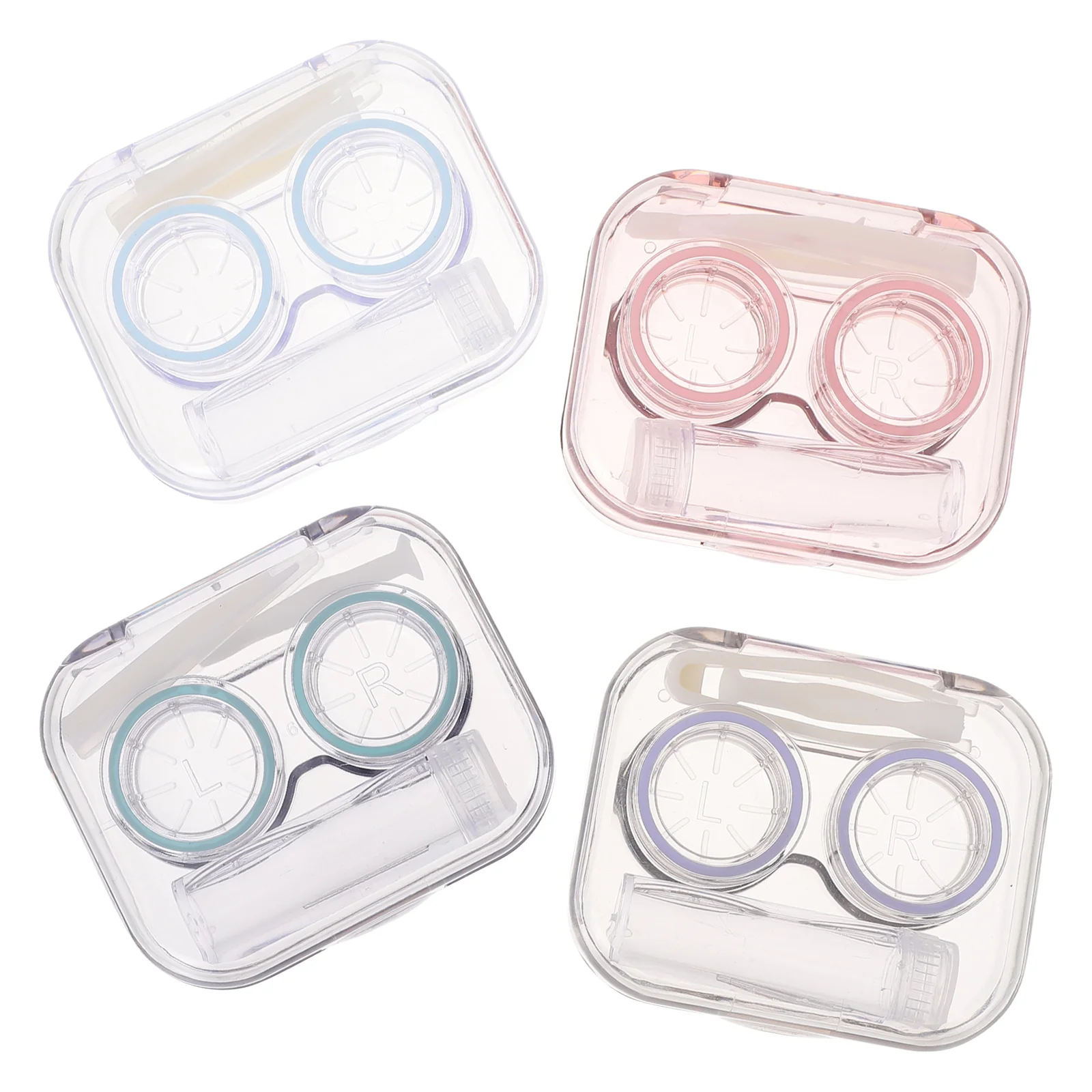 

4 шт. прочные Чехлы для линз, коробки для ухода за глазами, контейнеры для линз (разные цвета)