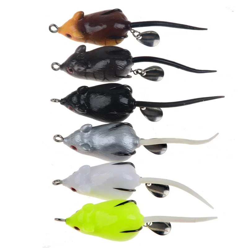 

1pcs Soft Mouse Bait Bells Sound 6cm 10.5g Fishing Lure Frog Silicon Fishing Lure Minnow Artificial Set Sea Swim Bait 3D Eyes