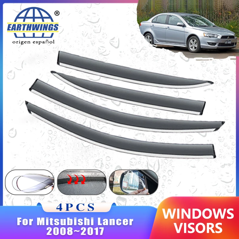 

Wind Deflectors for Mitsubishi Lancer VR Sedan EX 2008~2017 2016 2012 2014 Accessories Car Window Rain Eyebrow Guard Awning Trim