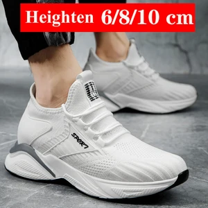 Sneakers Men Elevator Shoes Height Increase Shoes For Men Casual Insole 10cm 8cm 6cm Optional Heels  in India