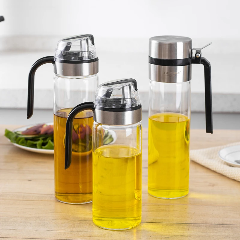 

Seasoning Bottle Automatic Opening and Closing Glass Oil Pot Household Oil Tank Heat-resistant Seasoning Bottled Oil Bottle