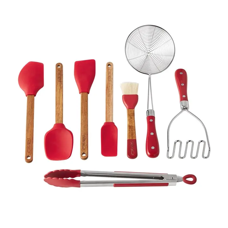 

8-Piece Cooking and Baking Kitchen Gadgets Set, Red Professional Home Kitchenware Cookware