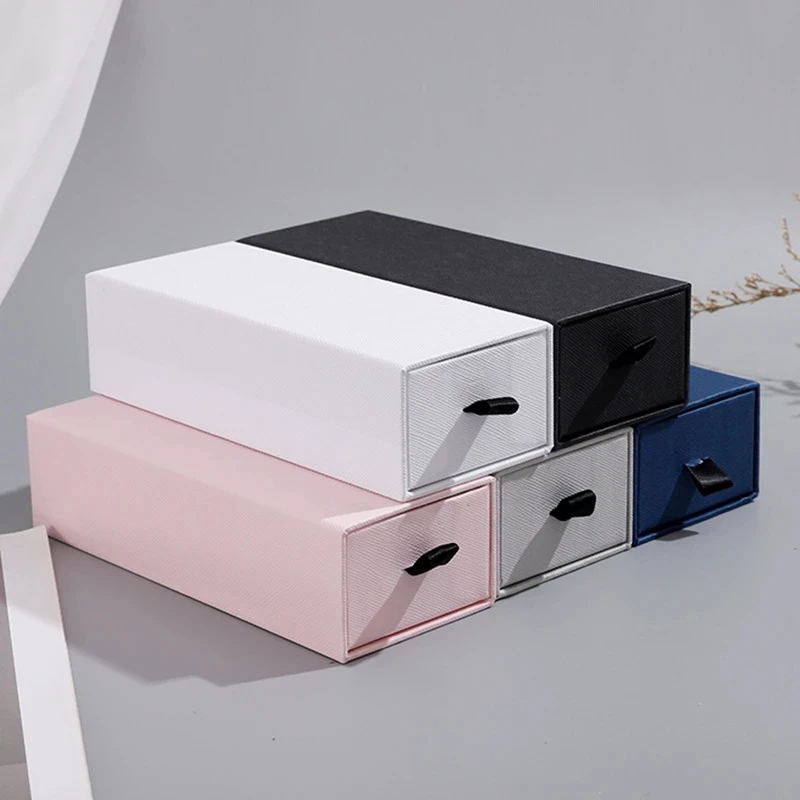 Packaging Holder Black Pink White Kraft Paper Gifts Box For Glasses 17x7x4.5cm