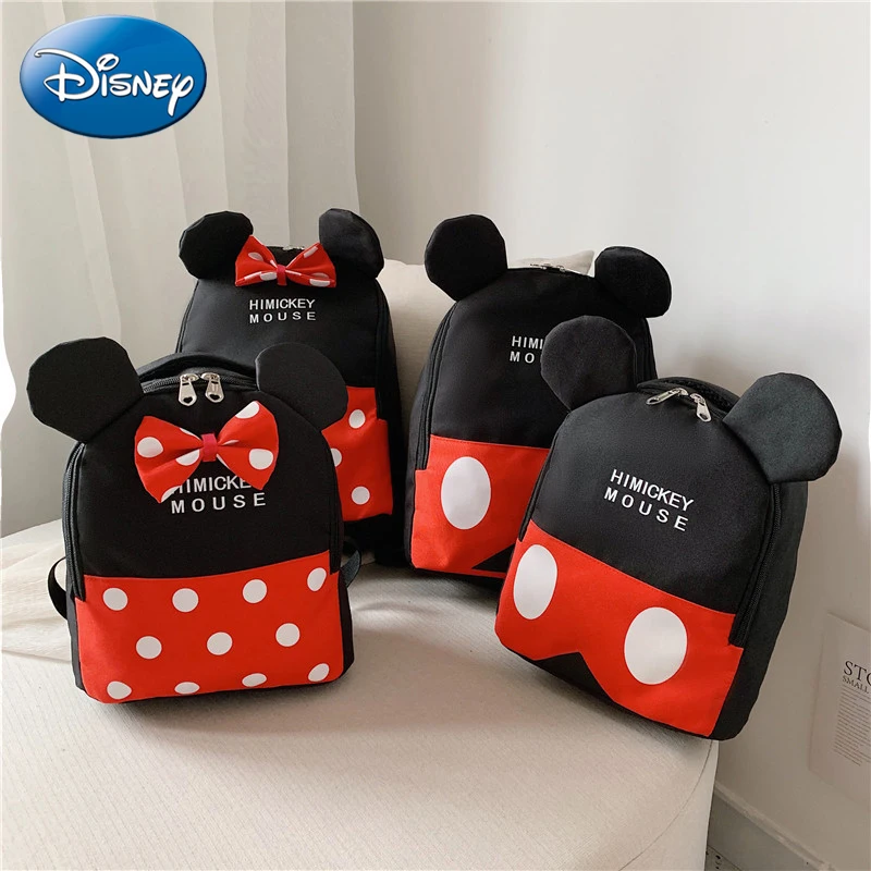 

Disney 2022 New Cartoon Mickey and Minnie Boys and Girls Schoolbag Cute Bow Backpack Fashion Children's Large Capacity Backpack