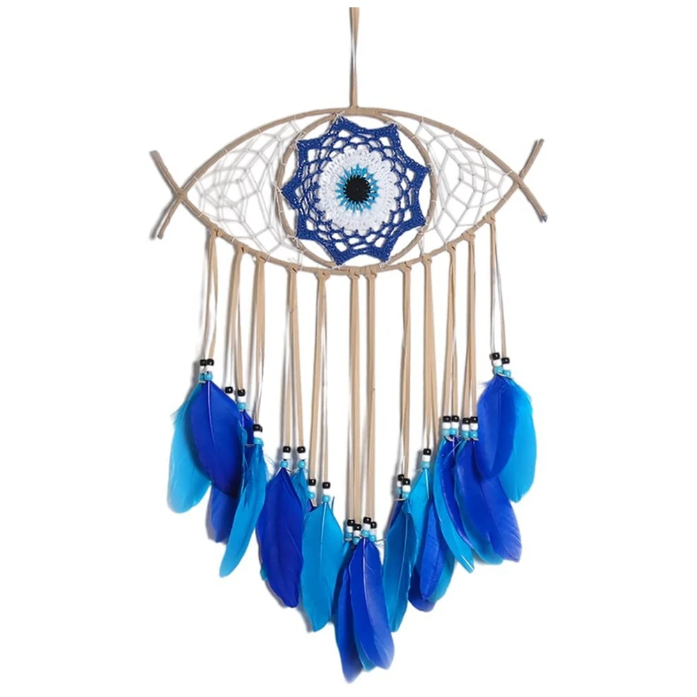 

Evil Eye Dream Catchers for Bedroom Hand-Woven Macrame Dreamcatcher Wall Hanging Home Decor Good Luck Blessing Gift 2