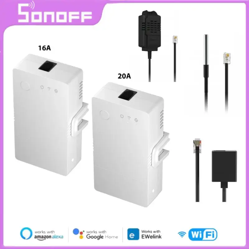 

Оригинальный Wi-Fi переключатель SONOFF TH, контроллер для умного дома, переключатель контроля температуры и влажности eWelink 20 А, улучшенная версия TH10/16