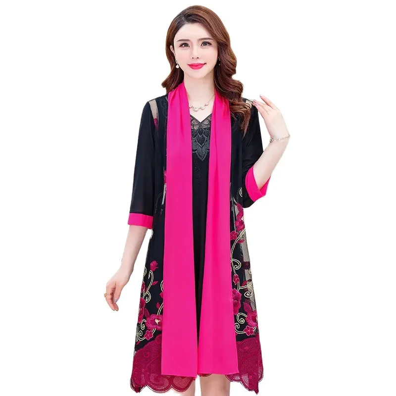 

Summer Sun protection Clothing Women's 2022 New Fashion Embroidery Mid-long Outerwear Korean Slim Shawl Beach Cardigan Outerwear