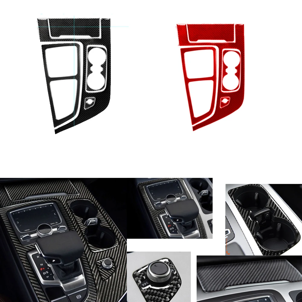 

Carbon Fiber Stickers For Audi Q7 SQ7 4M 2016 2017 2018 2019 Gear Box Shift Center Console Panel Interior Car Accessories