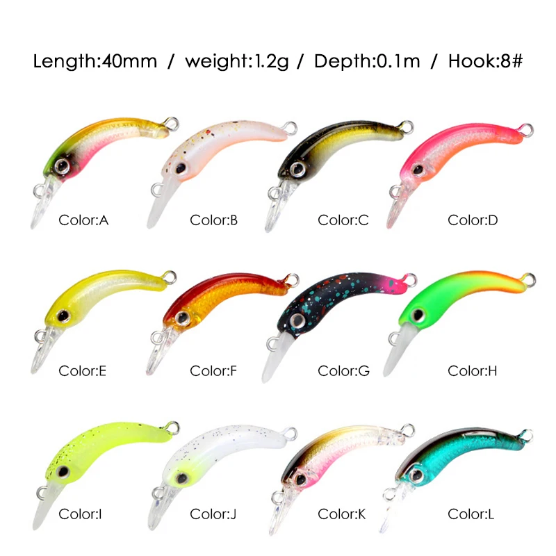 LETOYO 40mm Dying Fishing Lure Trout Mini Crankbait Micro Minnow Crank Floating Artificial Hard Baits Freshwater Fishing Tackle
