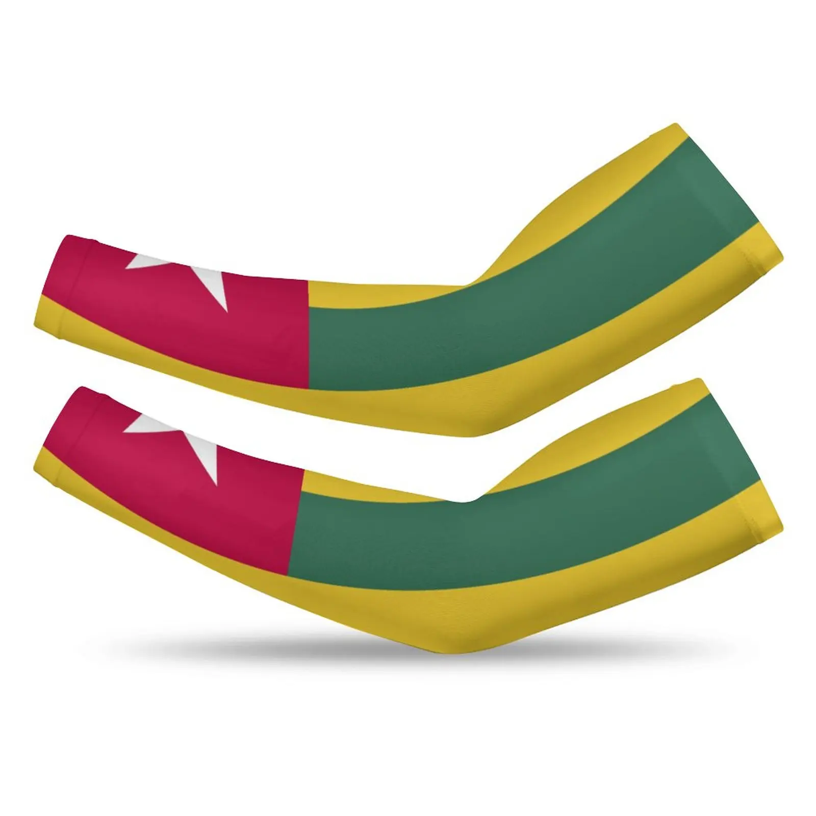

Togo Country Flag Sun Protection Arm Sleeves for Men Women Cooling Ice Silk Compression Cover Shield For Sport