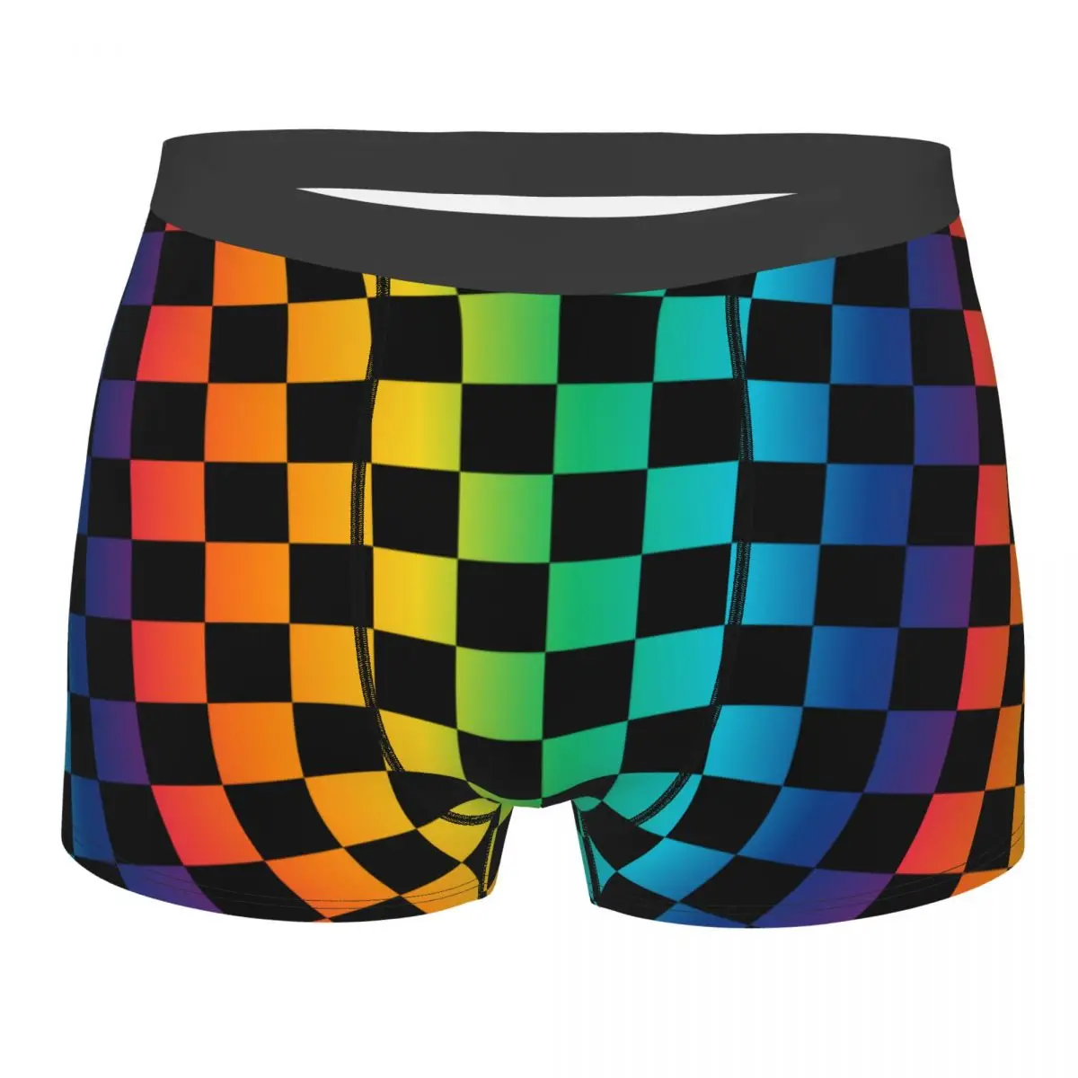 Мужские дышащие трусы-боксёры с радужными квадратами