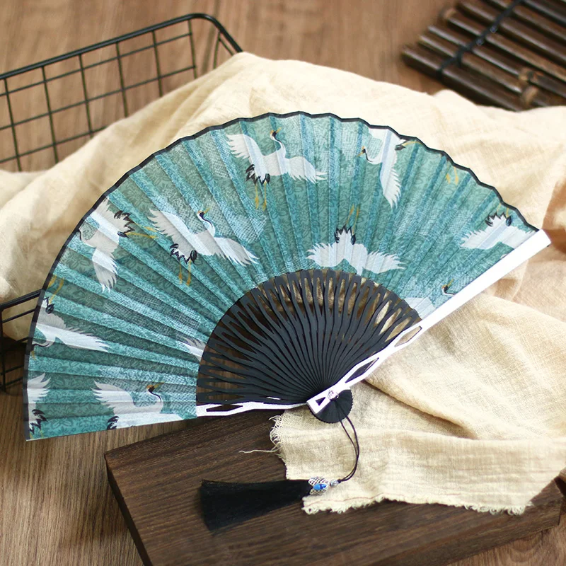 

Aluminum Alloy Folding Fan Unisex Chinese Style Portable Photo Props Fan Home Decoration Craft Fan Bamboo Gift Folding