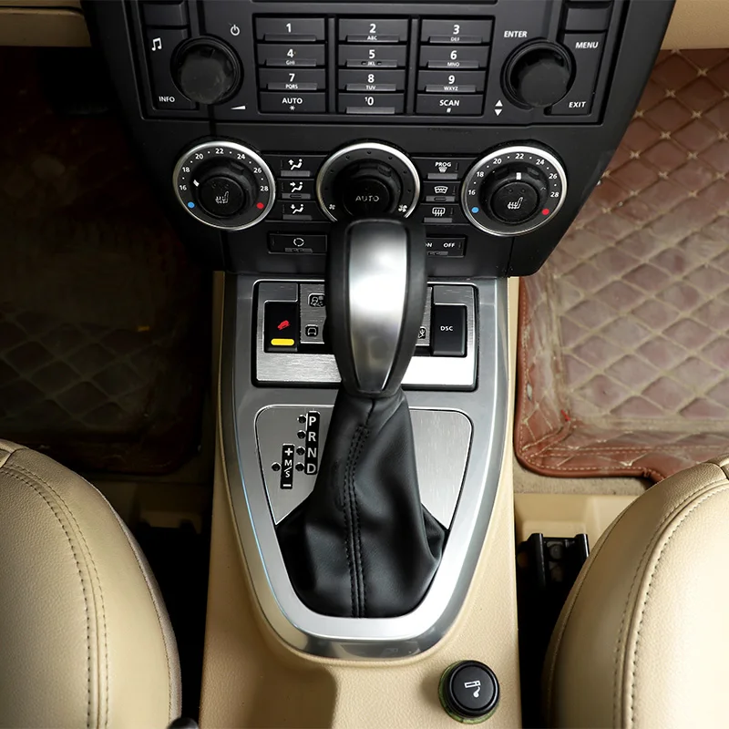 

For Land Rover Freelander 2 2007 -2012 Central Control Gear Decorative Patch Aluminum Alloy Silver Car Interior Accessories