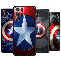 captain america shield marvel for samsung galaxy s22 s21 s20 ultra plus pro s10 s9 s8 s7 4g 5g soft tpu black phone case capa