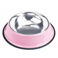72oz pink stainless steel dog bowl
