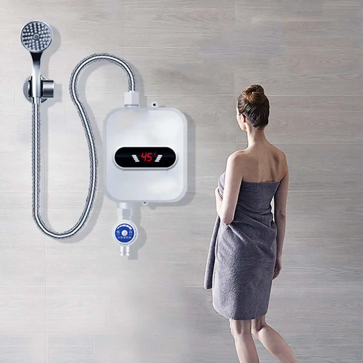 3500W Instant Water Heater Shower 220V Bathroom Faucet EU Plug Hot Water Heater Digital Display For Country House Cottage Hote enlarge