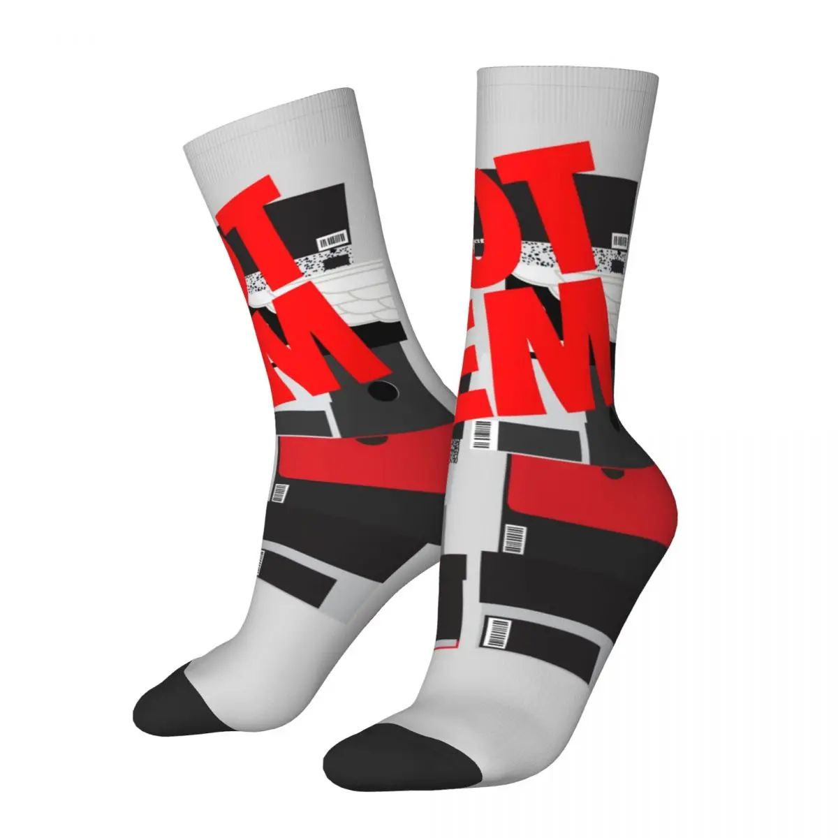 Men's Socks Vintage Harajuku Collection Of Shoe Drawings Hip Hop Novelty Casual Crew Crazy Sock Gift