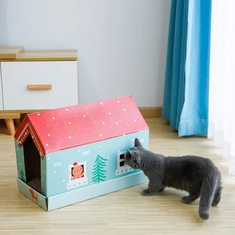 

NEW2022 гофрированное кошачье гнездо, игрушка для кошек, товары для домашних животных, складной домик для кошек, кошачья Когтеточка с картонной...