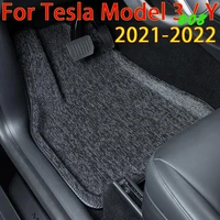 fully surrounded special foot pad for tesla model 3 y car waterproof non slip floor mat car accessories for 2021 2022
