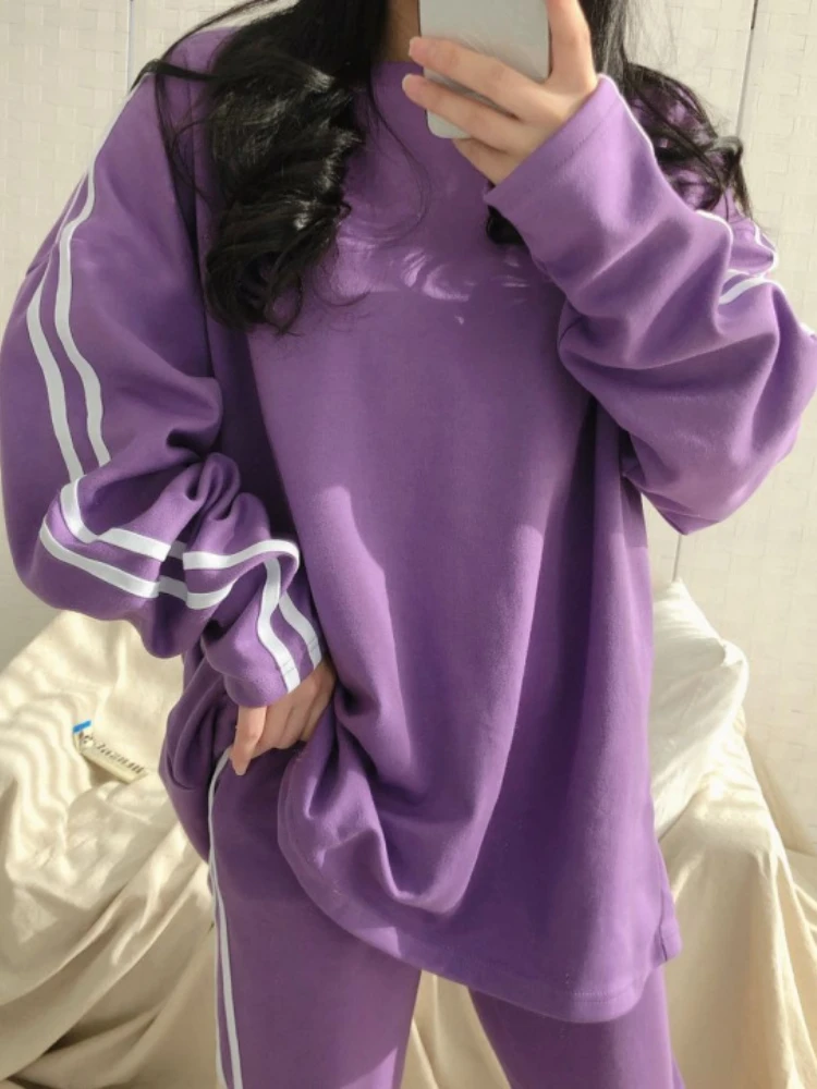 

Женский Брючный комплект из двух предметов, однотонный топ с круглым вырезом и длинным рукавом, на шнуровке, с поясом на резинке, одежда для отдыха