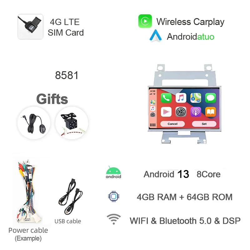 

7-дюймовый 12 ГБ автомобильный радиоприемник Android для Land Rover Freelander 2 2007-2015 GPS-навигация Carplay автомобильный мультимедийный плеер Bluetooth Wi-Fi