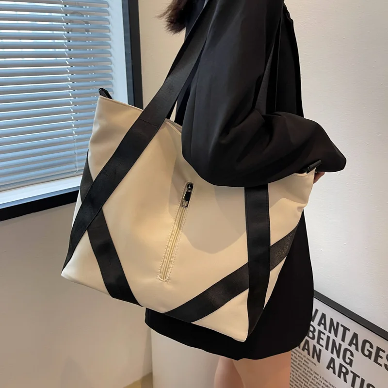

Модная женская сумка-тоут через плечо, повседневная дизайнерская вместительная сумочка для женщин, новые простые однотонные женские сумки для покупок