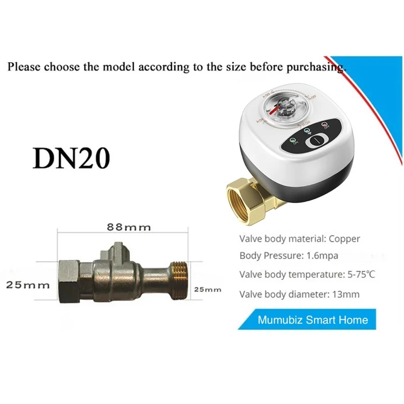 

Контроллер умного клапана mumubiz DN15/DN20/DN25