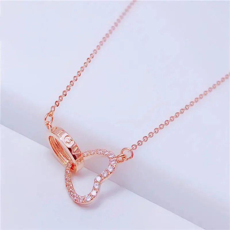 

Ожерелье женское из розового золота с надписью «Love Your Collar»