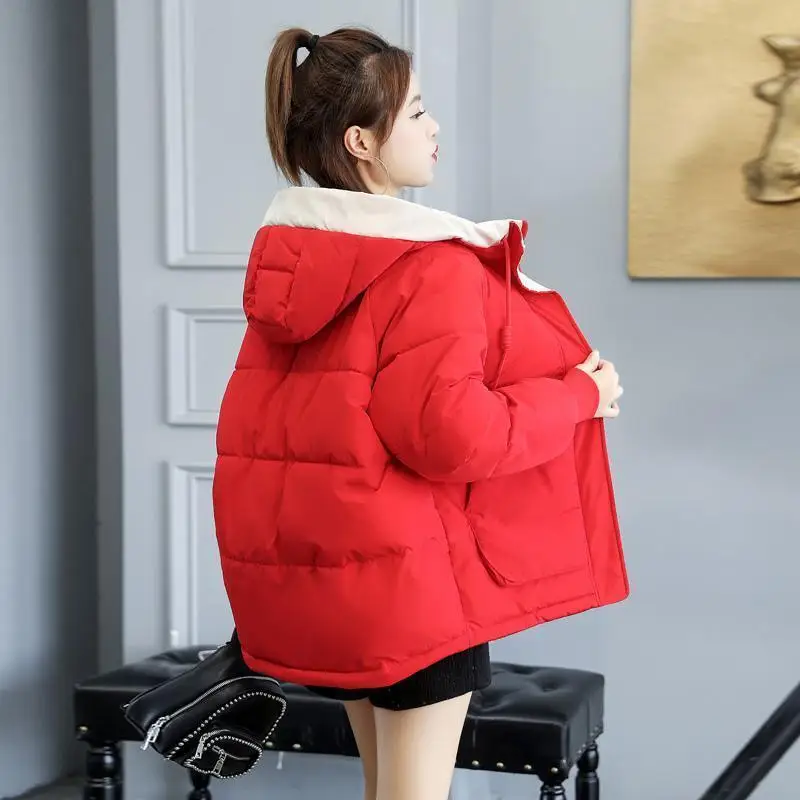 Hooded Loose Short Parkas Cotton Coat Women's Coat Thick Cotton Jacket In Autumn  Winter 2022 Manteau Femme Hiver Puffer Jacket
