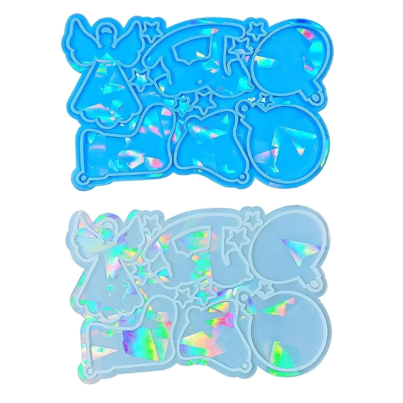 

D7WB Christmas Angel Socks Silicone Molds Light and Keychain Pendant Mould