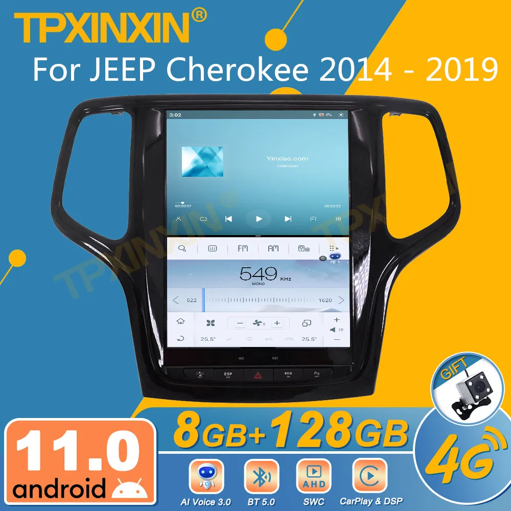 

Автомагнитола для JEEP Cherokee 2014-2019, Android, экран Tesla, 2Din стереоприемник, Авторадио, мультимедийный плеер, головное устройство с GPS