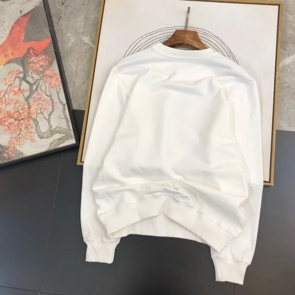 

2021 Autumn Tide Letter Offset Printing Color Matching Men's Round Neck Pullover Long Sleeve Casual Sweater Coat Cotton