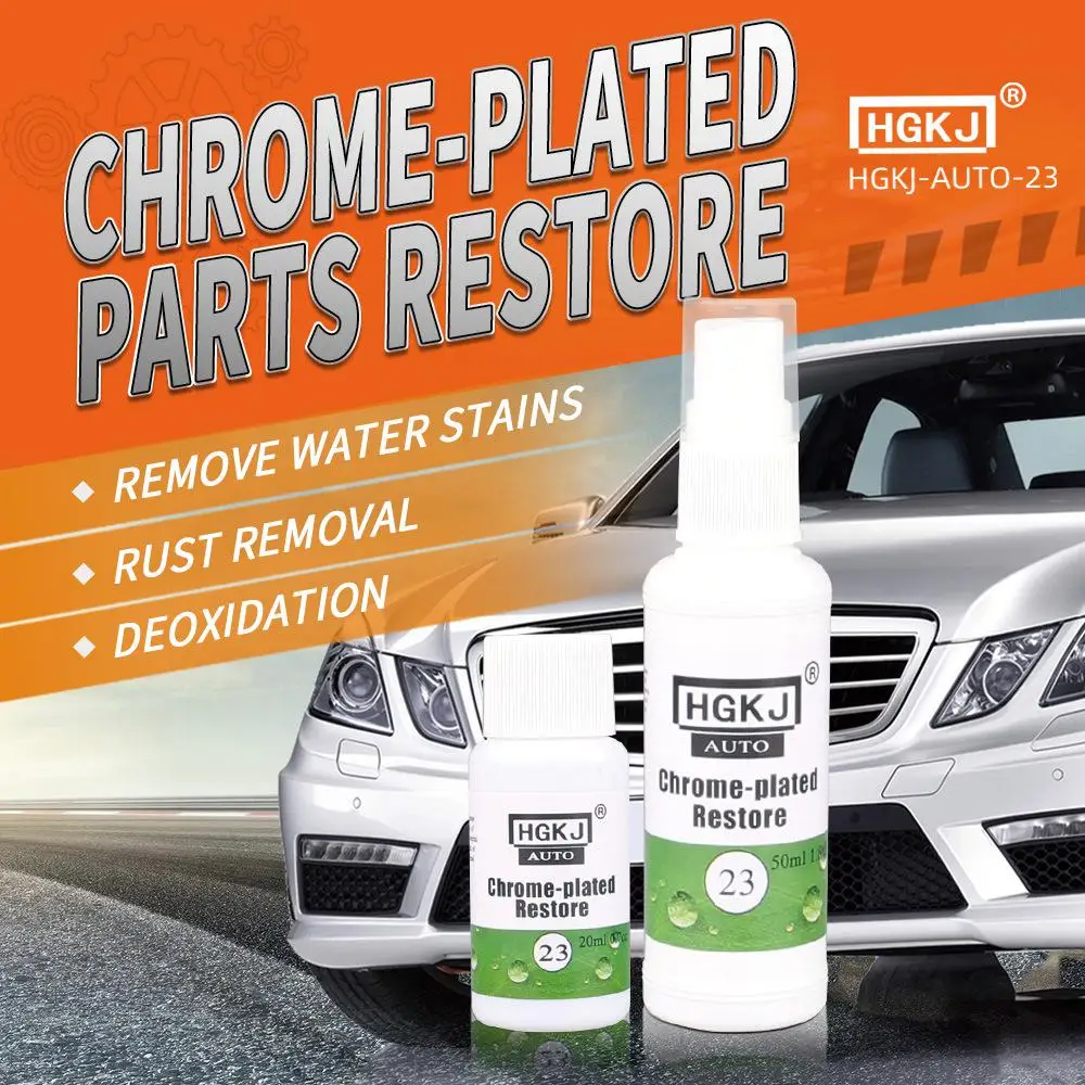 

HGKJ-23-20ml Chrome Plate Retreading Agent Car Logo Rust Removal Spray Cleaner Rust Converter Clean Accessories